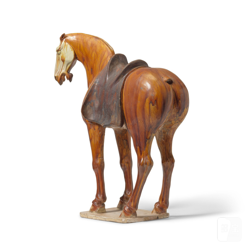 唐 褐釉馬 | A LARGE AMBER AND BROWN-GLAZED POTTERY HORSE - 图10
